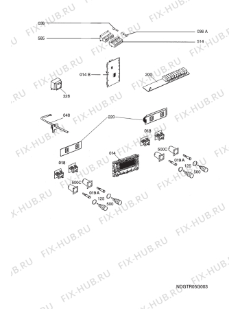 Взрыв-схема плиты (духовки) Aeg Electrolux E9871-4-A  R05 - Схема узла Functional parts